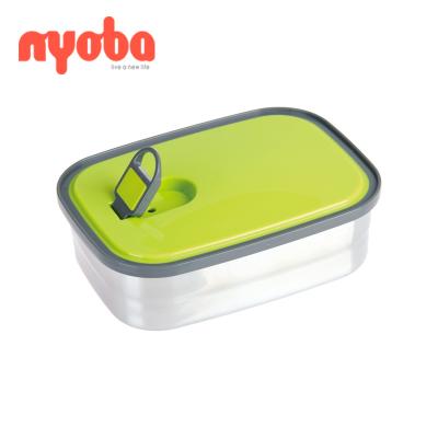 China Wholesale Homio Tedemei 350ML Portable Freshness Keeper With Exhaust Hole Leakproof Lunch Box 201 Stainless Steel Student Food Storage Container for sale