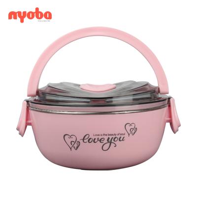 China Wholesale Hot Sale 2019 New Heat Preservation BPA Free Colorful Student 304 Stainless Steel Multifunctional Leakproof Plastic Portable Bowl for sale