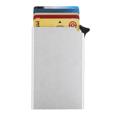 China Fashion Amazon Top Selling Card Holder Aluminum Pop Up Metal Card Wallets Slim Rfid Blocking ATM Credit Card Wallet for sale