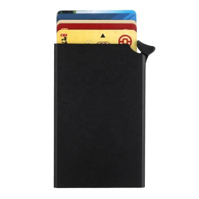 China Free Sample Fashion Aluminum RFID Blocking Card Holder De La Tarjeta For Men Metal Card Holder Pop Up ATM Credit Cards Case for sale