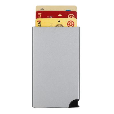 China Fashion Free Sample Customized Metal Card Wallets Rfid Blocking Card Holders Aluminum Noise Up Card Cases for sale