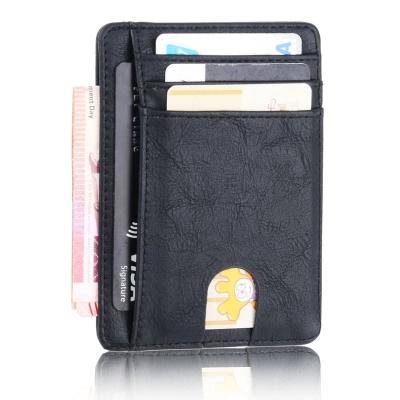 China Leisure Customized Logo Smart Card Wallet Mutli Color Credit Card Holder Wallet Luxury Vintage PU Wallet Purse for sale