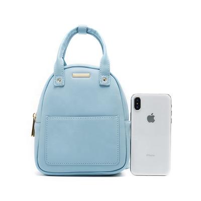 China Hot Selling Leather Solid Color Waterproof Mini Custom Women Fashion PU Backpack for sale