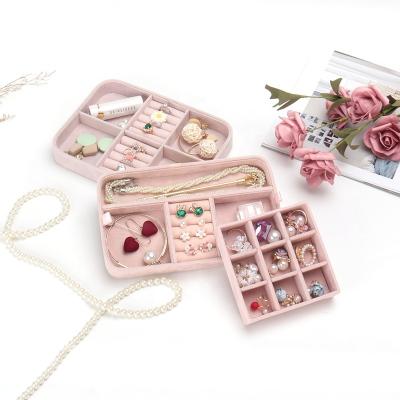 China Jewelry Storage BMD TR2020D Faux Suede Jewelry Trinket Display Set Tiered Tray for sale