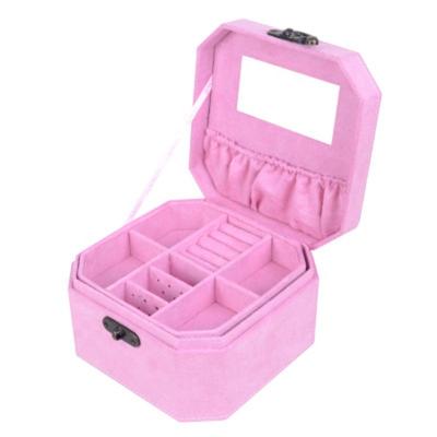 China Can Be BMD Small Business Customized Ideas For Faux Suede Jewelry Box With Ring Tray Mirror Promotional Products - R043c for sale