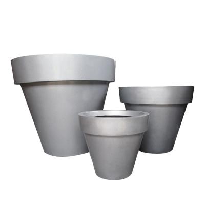 China Plastic Plant Sales Modern Simple Plastic Bowl Flower Plant Garden Hotel Planter Fiberglass Reinforced Outdoor Flower Pot for sale