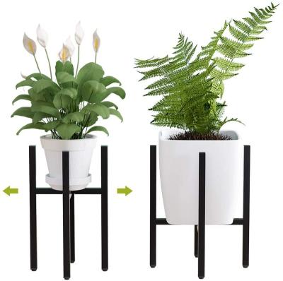 China Mid Century Modern Home Decor House Decor Adjustable Indoor Flower Pot Planter Wrought Iron Flower Pot Planter Metal Indoor Stand for sale