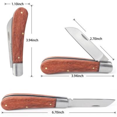 China Foldable Non-variable Grafter Garden Grafting Rosewood Handle Grafting Knife Cutter Knife Pruning for sale