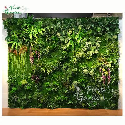 China Eco-friendly Artificial Green Moss Flower Panel Backdrop Grass Wall Decoration Plants Foliage Vertical Garden for sale