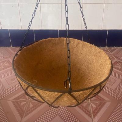 China Vietnam Traditional Hanging Basket with Coconut Fiber Coir Coating Coconut for Home Garden Pots Decoration Vegetables Palm Flower Pot for sale