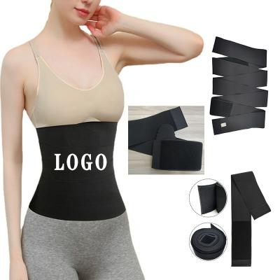 China Custom Logo Breathable Belly Waist Wrap Waist Trainer Invisible One Size Bandage Tummy Trimmer Belt Shaper For Belly Lose Weight for sale