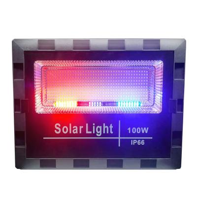 China High Quality Energy Saving Garden LED Floodlight With Warning Device IP66 100W 200W 300W Outdoor Solar Power Lighting Lamp for sale