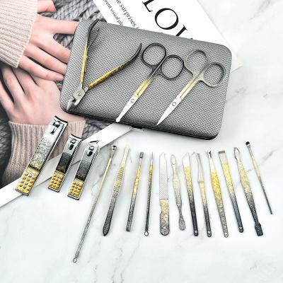 China Multifunctional 18 PCS Stainless Steel Nail Clipper Set Eco-friendly Portable Cosmetology Manicure for sale