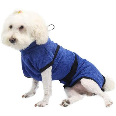 China Rome Dog Bathrobe Towel Adjustable Soft Quick Drying Super Absorbent With Easy Wear Waistband Robe For Puppy Cats for sale