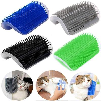 China Soft Medium Stocked Cat Self Groomer Wall Corner Massage Comb Brush for Cat Face Scratcher for Furry Pet for sale