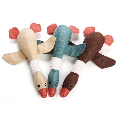 China Wild Viable Goose Dog Toy Squeaky Pet Toy Plush Puppy Dog Chew Toy for Small Medium Dogs for sale