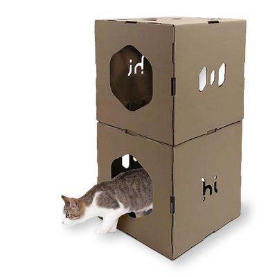 China Cat Scratcher Cardboard Recyclable Corrugated Viable Paper Cat House for sale