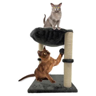 China Large Viable Cat Scratching Post Interactive Platform Toys for Cat Kittens Sisal Scratch Pole Cat Scratcher Bed for sale