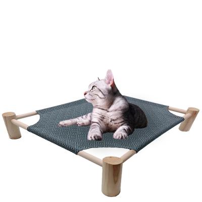 China Travel Canvas Pine Pet Bed Pet Beds and Accessories Print Travel Canvas Pine Pet Bed for Cats and Small Dogs Easy Assemble OEM Color for sale