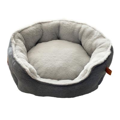 China Viable Orthopedic Faux Fur And Velvet Pet Sofa Flow Dog Bed OEM Customized Design With PP Cotton for sale