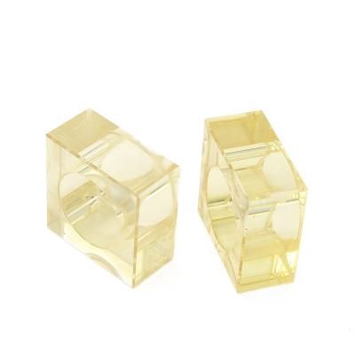 China Viable IN STOCK Square Shape Acrylic Light Yellow Transparent Napkin Rings For Daily Use for sale