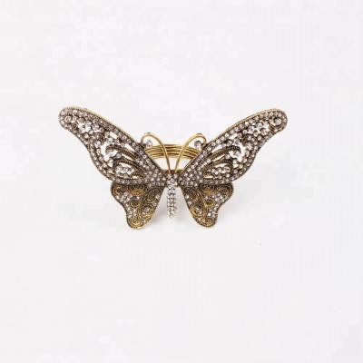 China Viable Metal Gold Butterfly Rhinestone Napkin Rings for Table Decoration, Wedding, Dinner, Banquet for sale