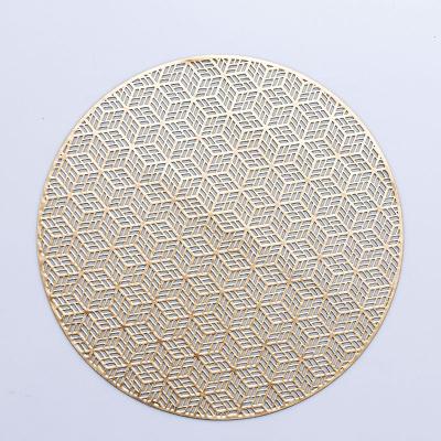 China Wipeable Sustainable Round Shape Place Mat Table Mats Gold Silver For Wedding, Dinner Parties, Christmas Decorative for sale