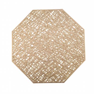 China Viable IN STOCK Non Slip Octagonal Place Mats Non Hollow Vinyl Mats Kitchen Table Mats, aet of 4 for sale