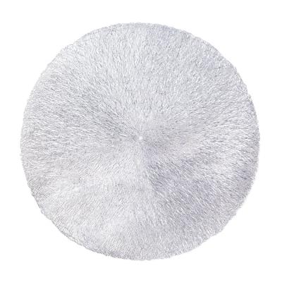 China Viable IN THE CURRENT silver non-slip dining round shaped PVC place mats for home decoration, set of 12 for sale