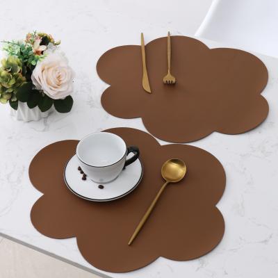 China Sustainable Cloud Mass Shape Non Slip Eco - Friendly PU Leather Clean Place Mat Easily For Home Decoration for sale