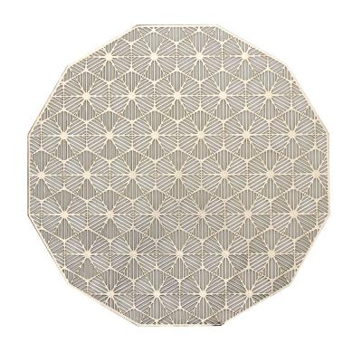 China Greatcarft Lily Flower Design Irregular Shape Wipeable Viable Waterproof Place Mat To Wedding Dining Table Mat for sale