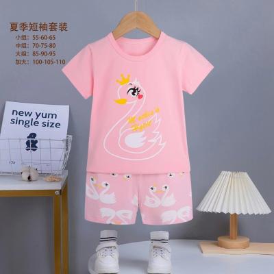 China Wholesale Breathable Absorbent Soft Treatment Cotton Cartoon Sweat Wear Kids Clothing Simple Kids Knit Toddler Clothing for sale