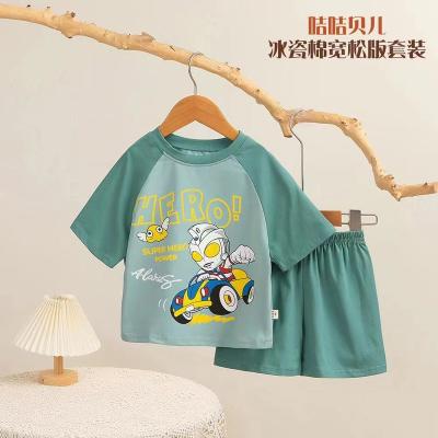 China Quality Sweat Absorbent Soft Children's Breathable Treatment Clothing Suits Printed Style Wear Home Wear Clothes Suit for sale