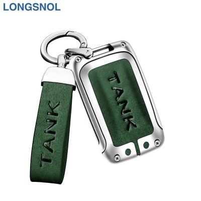 China High Quallity LONGSNOL Leather Car Keys Bag Cover Keychain Car Key Case For Tank Car Key Accessories for sale