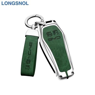 China High Quallity LONGSNOL Car Keys Bag Leather Cover Keychain Car Key Case For BYD SEAL Car Key Accessories for sale