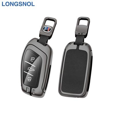 China High Quallity LONGSNOL Car Keys Bag Cover Keychain Cowhide Car Key Case For Roewe Car Key Accessories for sale