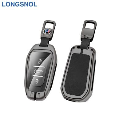 China High Quallity LONGSNOL Car Keys Bag Cover Keychain Cowhide Car Key Case For Citroen Car Key Accessories for sale