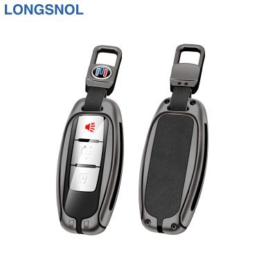 China High Quallity LONGSNOL Cowhide Car Keys Bag Cover Keychain Car Key Case For Infiniti Car Key Accessories for sale