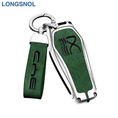 China High Quallity LONGSNOL Car Keys Bag Leather Cover Keychain Car Key Case For BYD Han Car Key Accessories for sale