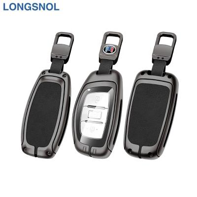 China High Quallity LONGSNOL Car Keys Bag Cover Keychain Cowhide Car Key Case For Hyundai Car Key Accessories for sale