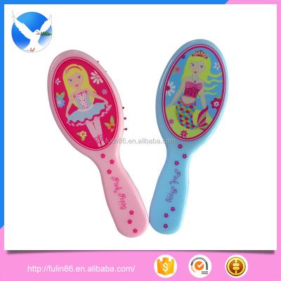 China Wholesale Cheap Baby Kitty 16cm Mini Paddle Cartoon Plastic Easy Clean Hair Brush for sale