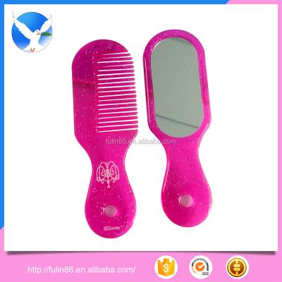 China Kids Portable Baby Comb Straightener Mini Palette Plastic Hair Comb With Mirror for sale