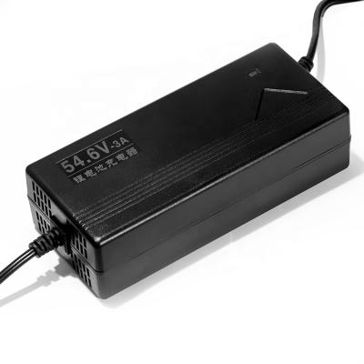 China Waterproof Electric 48V Li Ion 48V Lithium Ion Battery Charger DC 54.6V 3A CE OEM 366g for sale