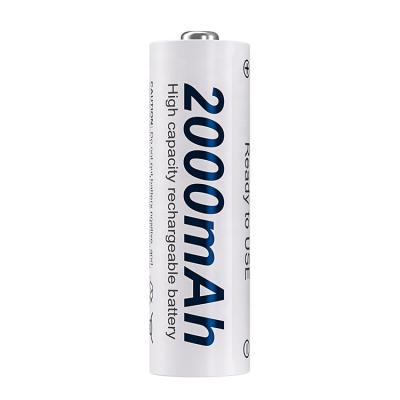 China High Capacity 1.2V AA 2000mAh OEM Nickel Metal Hydride Batteries Cells Low Self-Discharge NIMH Rechargeable Battery for sale