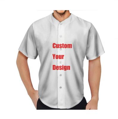 China Breathable Wholesale Custom Your Name Image Design Clothing Mens Short Sleeve Button Down Sport Shirt Baseball Tank Top POD Sublimation Print for sale