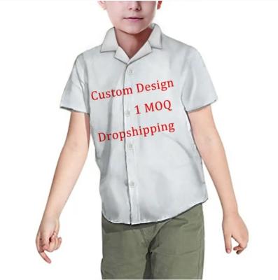 China Wholesale Custom Custom Kids Anti Shrink Print Shirts For Youth Kid Design Your Short Sleeve Button Down Aloha Hawaiian Boys Shirts for sale