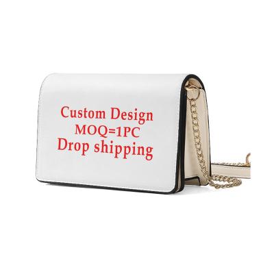 China Custom Unique Pattern Women's Small PU Print Cross - Body Bag Print Sling Shoulder Bag Luxury On Demand Women Chain PU Bags For Ladies for sale