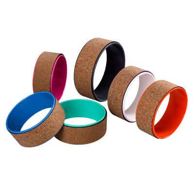 China Fitness Promotion Supply New Product Design Thick Cork Yoga Wheel Eco - Friendly Durable for sale