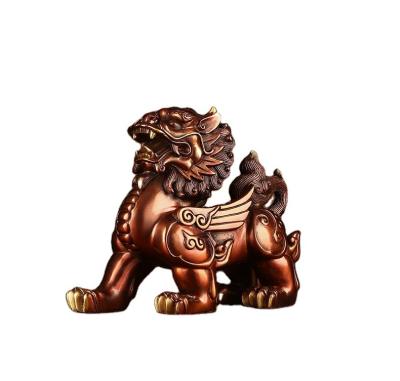 China China Chinese Traditional Fengshui Copper Kirin Ornaments Crafts Decorations Living Room Home Furnishing for sale