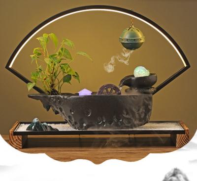 China Europe Zen style water flow living room decoration fountain basin landscape backflow incense incense head office chinese office crafts for sale